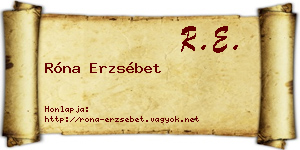 Róna Erzsébet névjegykártya